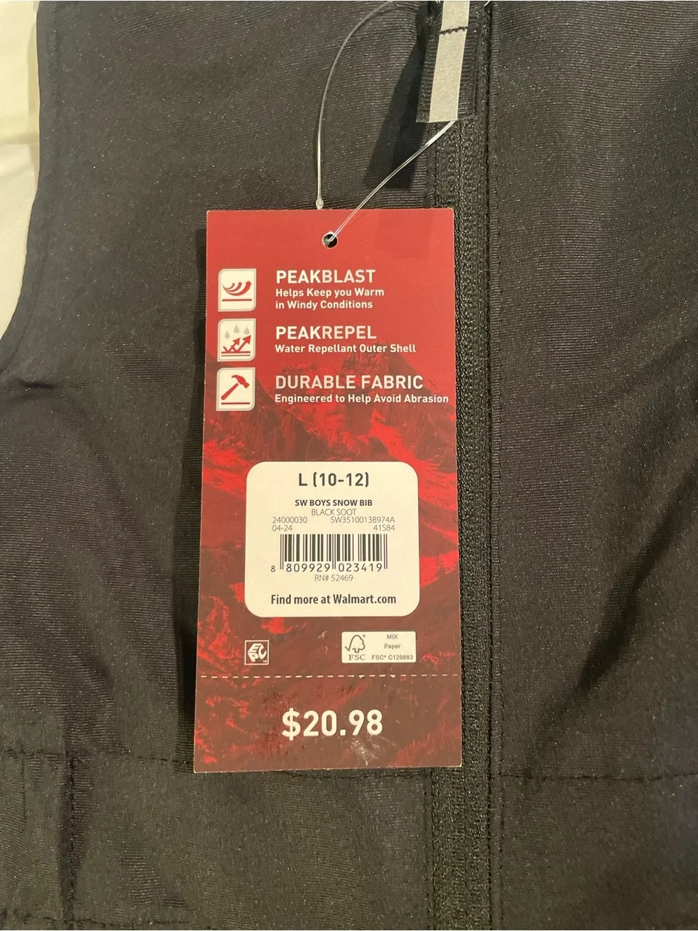 Swiss Tech Black Kids Insulated Snow Overalls